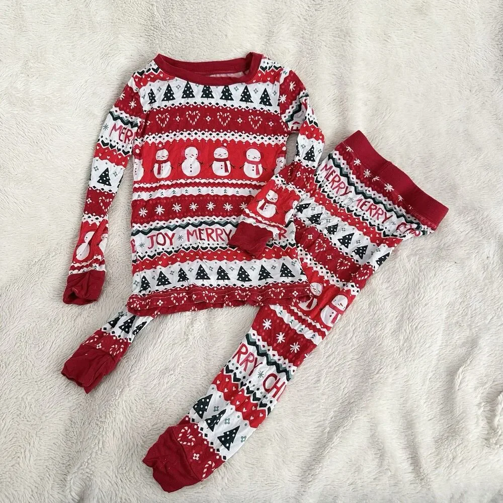 Little Sleepies Festive Fair Isle 2T Christmas Holiday Bamboo Long Sleeve Pjs